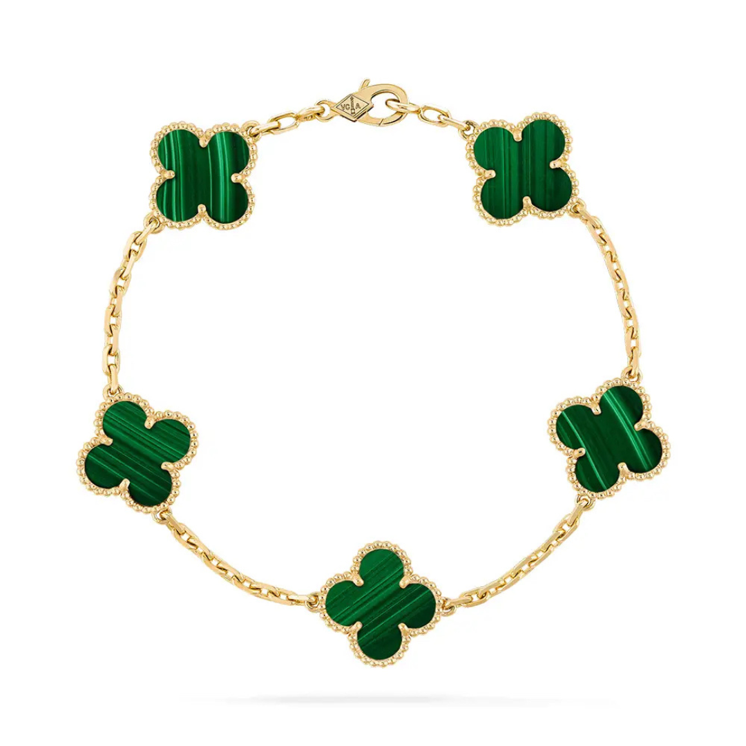 Pulsera Trebol Van Cleef | Baño de Oro 18k | Incluye Caja de Lujo