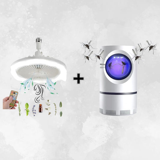 ✨ Combo Frescura Total: Ventilador LED Aromaterapia + Mata Mosquitos🚫🦟